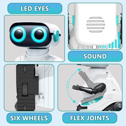 Remote Control Robot Toys with LED Eyes & Flexible Arms, Dance & Sounds